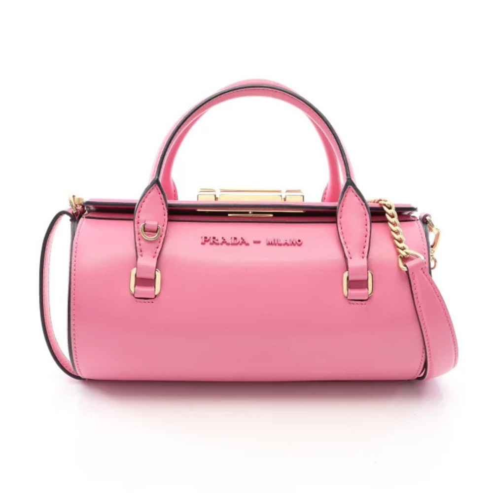 Prada Civil 2Way Leather Shoulder Bag Pink